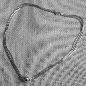 SILPADA STERLING SILVER 925 THOREAU MULTI-STRAND CHAIN BEAD BALL NECKLACE N0914